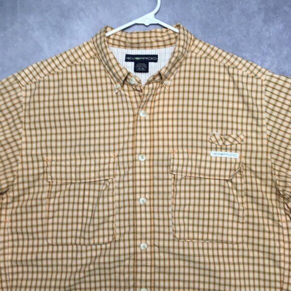 Exofficio Mens Long Sleeve Vented Shirt size XL Orange Plaid Button Up Pockets - Picture 4 of 16